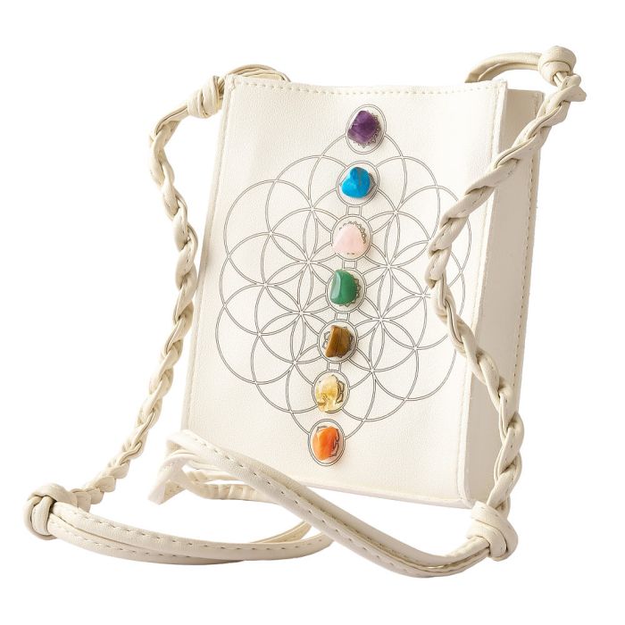 White Bag with Chakra Stones (1pc) NFD
