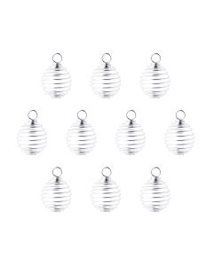 Spiral Pendant Cages Small, Silver Plated (10pcs) NETT