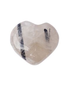 Tourmalinated Quartz Puff Heart 25-30mm (1pc) Nett