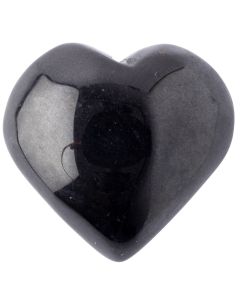 Black Agate Puff Heart 25-30mm (1pc) Nett