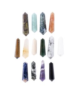 Double Terminated Points Assorted, India  (14pcs) 