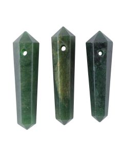 Green Jasper DT Points with Hole, India (3pcs) NETT