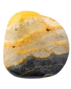 Bumblebee Jasper Flat Tumblestone, 10-12g (1pc) NETT