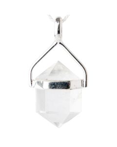 Himalayan 'Herkimer Diamond' Pendant with Silver Plated Bail, India (1pc) NETT