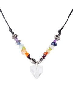 Rough Apophyllite Point Chakra Necklace 24cm (5cm Extender) India (1pc) NETT
