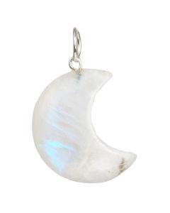 Rainbow Moonstone Cresent Moon Pendant (1pc)