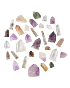Polished Madagascan Amethyst/Quartz/Smoky Quartz Points with inclusions (1Kg web pack) NFD
