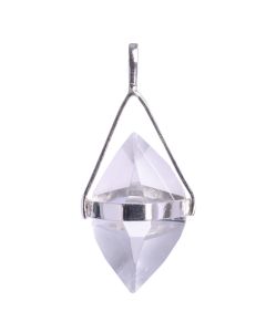 Quartz Crystal 'Herkimer' Pendant 925 Sterling Silver Bail, Brazil (1pc) NETT