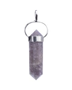 Lepidolite Double Terminated 925 Sterling Silver Pendant, Brazil (1pc) NETT