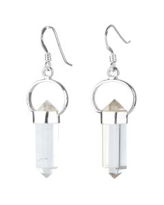 Polished Quartz Double Terminated 925 Sterling Silver Earrings (1pr) NETT