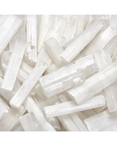 Selenite Sticks approx 10 cm up to 14kg per carton 22pcs/kg (1 Carton)NETT