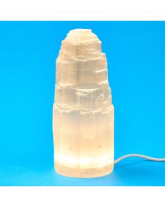 Selenite Mountain Lamp 15cm with USB LED (1pc) NETT