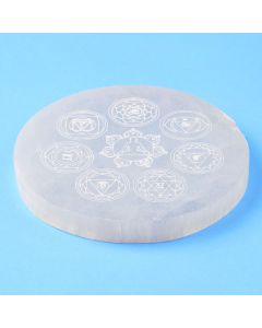 Chakra Selenite Circle, 10cm (1pc)
