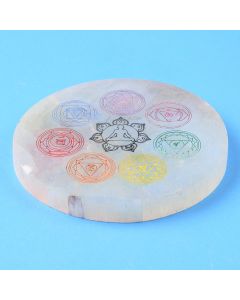Chakra Selenite Circle, Colour, 10cm (1pc)