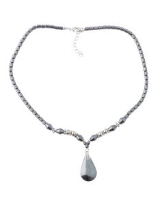 Hematine Teardrop Necklace 18" Design 14 (1pc) 