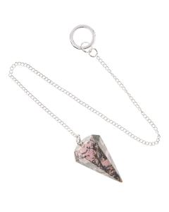 Rhodonite Pendulum,18/20mm x 30/35mm (1pc)