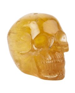 Yellow Fluorite Skull Incense Holder, approx 50mm (1pc) NFD