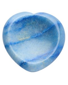 Blue Quartz Heart Worry Stone  (1pc)