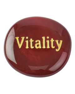 Carnelian Smoothstone with VITALITY etching (1pc)