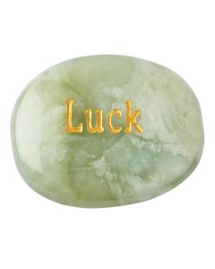 New Jade Smoothstone with LUCK etching (1pc)
