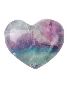 Rainbow Fluorite Heart Pendant with cross hole (1pc)