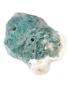 Moss Agate Natural Edge Slab Incense Holder (1pc) NFD