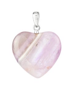 Dream Amethyst Heart Pendant, Sterling Silver, 20mm
