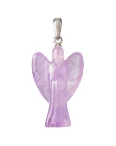 Amethyst Angel Pendant, Sterling Silver, 1" (1pc)