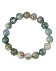 10mm Moss Agate Bead Bracelet (1pc)