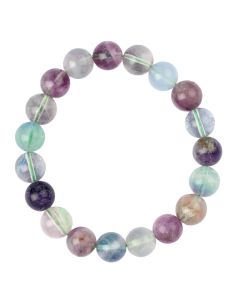 10mm Rainbow Fluorite Bead Bracelet (1pc)