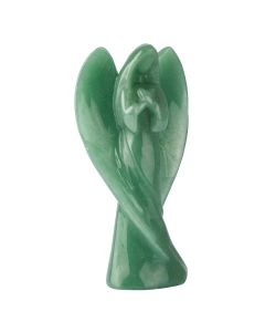 Green Aventurine Angel Mary Carving with Wings, 75mm (1pc) NFD