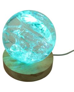 Colour Changing Light Box USB LED, Round Wooden Base 10cm (1pc) NETT