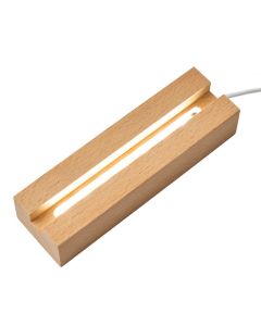 Rectangular Light Box Wood LED Base with 12mm slot USB (1pc) NETT