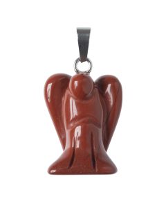 Red Jasper Angel Pendant 20mm Steel post & bail (1pc) NETT
