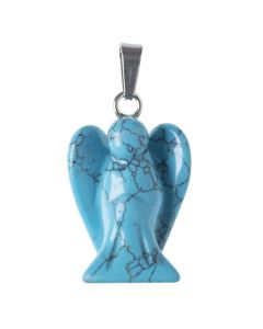 Turquenite Angel Pendant 20mm Steel post & bail (1pc) NETT