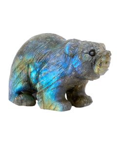Labradorite Bear carving 2.75x1.75x1.5" NETT