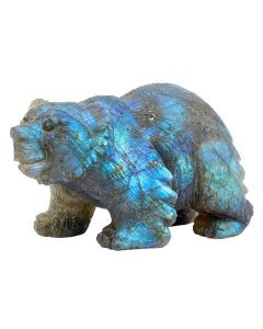 Labradorite Bear carving 2.5x1.5x1.5" NETT
