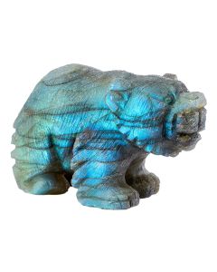Labradorite Bear carving 2.75x1.75x1.25" NETT