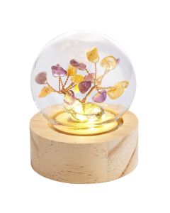 Amethyst and Citrine Gem Tree Lamp, battery operated (1pc) NFD