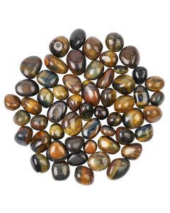 Tiger Eye Variegated, Small Tumblestones, 10-20mm, South African (250g) 