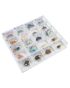 Mixed Namibian Mineral Specimen in plastic box with ID card (20 pcs)