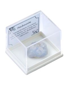 Rough Hackmanite UV, 3.1-8g, in plastic box with ID card (1pc)