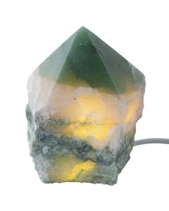 Mini Green and White Quartz Point Lamp with Disk LED USB Fitting (1pc) NETT