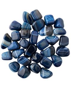 Banded Agate Blue Extra Large Tumblestone 40-50mm, Brazil (1kg) NETT