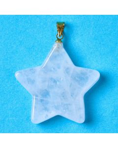 Rock Crystal Flat Star Pendant with Gold Plated Bail (1pc) NETT