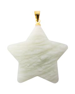 New Jade Puff Star Pendant with Gold Plated Bail (1pc) NETT