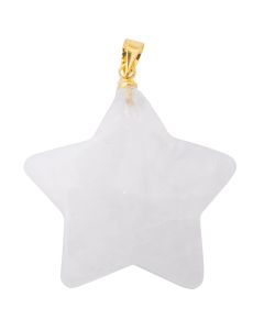 Rock Crystal Puff Star Pendant with Gold Plated Bail (1pc) NETT