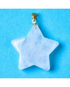 Rock Crystal Puff Star Pendant with Gold Plated Bail (1pc) NETT