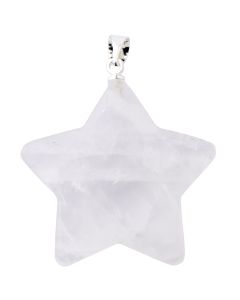 Rock Crystal Puff Star Pendant with Silver Plated Bail (1pc) NETT