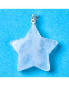 Rock Crystal Puff Star Pendant with Silver Plated Bail (1pc) NETT